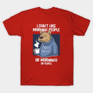 Morning Coffee Bear Grumpy v1 T-Shirt